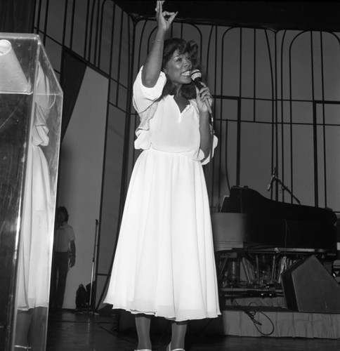 Unidentifed woman performing during the NAACP Image Awards, Los Angeles, 1978