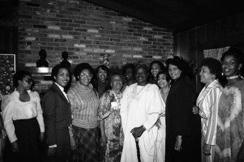 Black Women's Forum event participants posing for a group portrait, Los Angeles, 1982