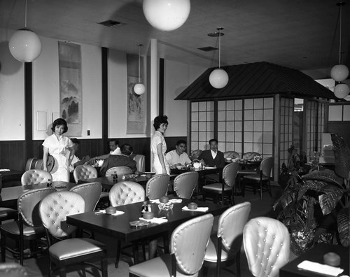 Servers and diners, Los Angeles, 1963