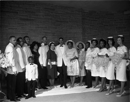 Wedding guests, Los Angeles, 1962