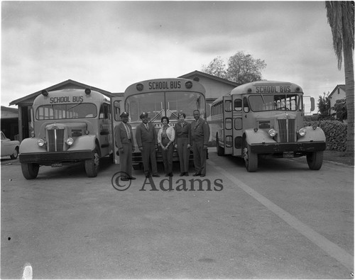 School bus drivers, Los Angeles, 1963