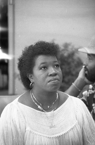 Woman attending a Los Angeles Press Club event, Los Angeles, 1983