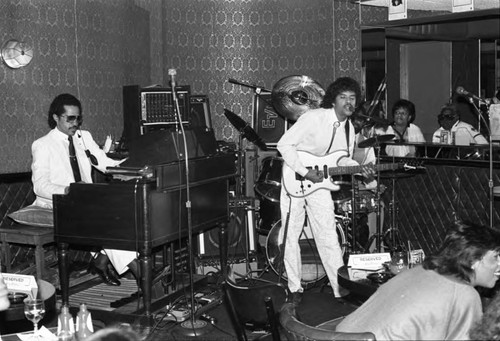 Band performing at the Pied Piper nightclub, Los Angeles, 1986