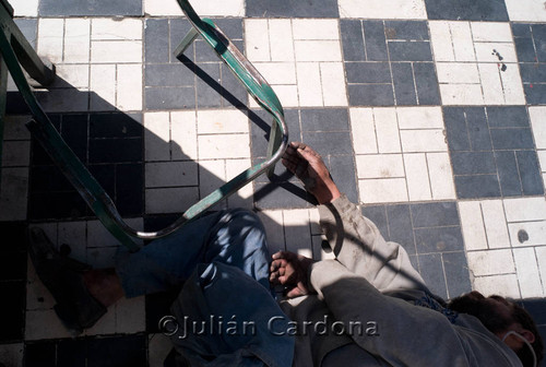 Man on floor, Juárez, 2008