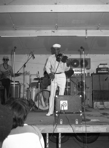 Participants of a Brockman Gallery Productions program performing, Los Angeles, 1983