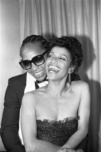 Debbie Allen and Gene Anthony Ray posing together at the NAACP Image Awards, Los Angeles, 1981