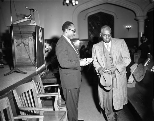 Reverend H.H Brookins at Mt. Sinai Baptist church, Los Angeles, 1961