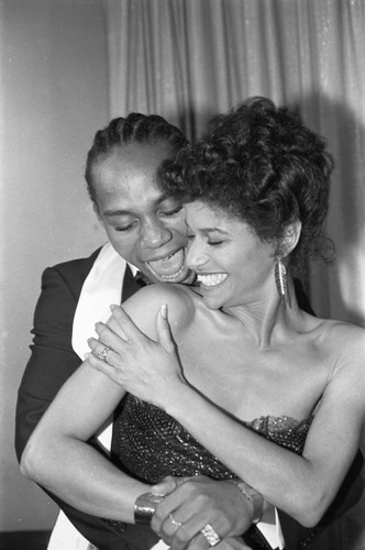 Debbie Allen and Gene Anthony Ray standing together during the NAACP Image Awards; Los Angeles, 1981