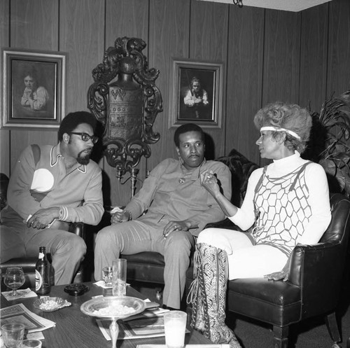 Bobby Rogers and Levi Stubbs at a party, Los Angeles, 1971