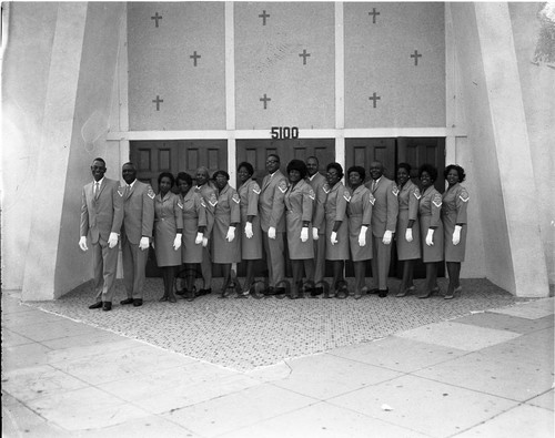 Group portrait of a church choir, Los Angeles, 1967