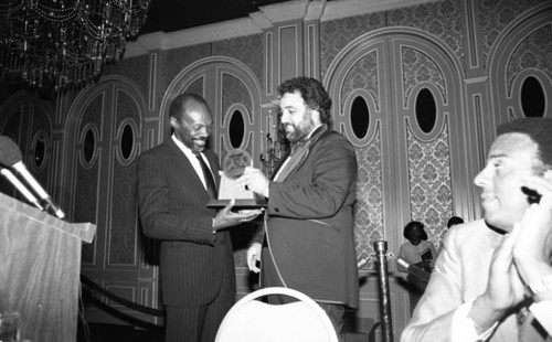 Testimonial to pioneer black historical achievement dinner at the Beverly Hilton, Los Angeles, 1981