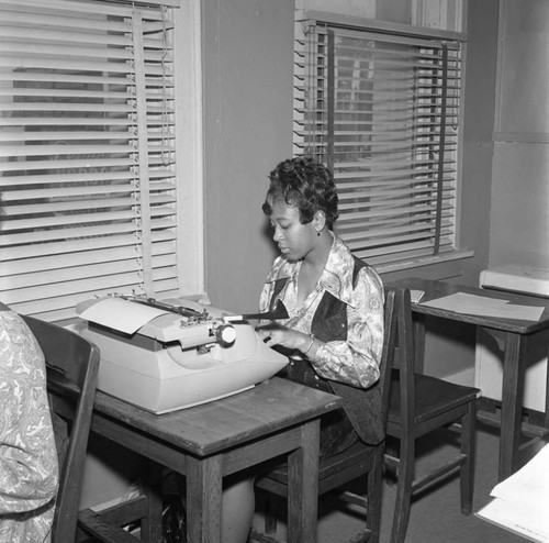 Student participating in the Manpower Resource System at Compton College, Compton, 1972