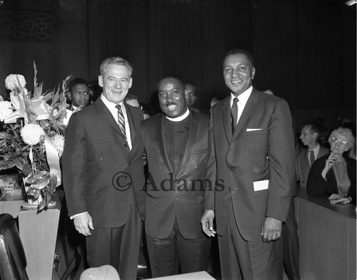 Maurice Dawkins and two men, Los Angeles, 1963