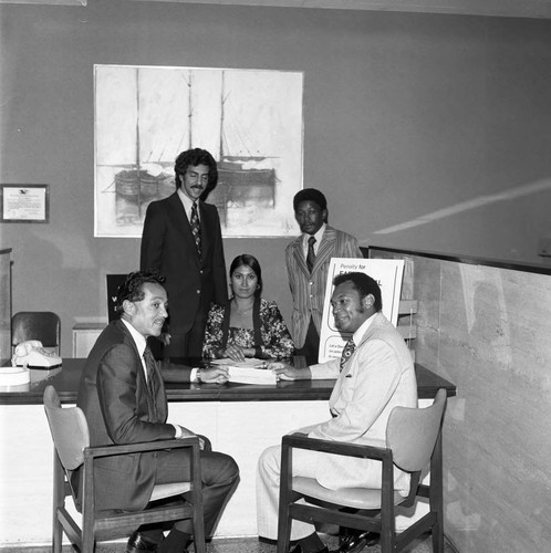 John Wesley Mack depositing a check at Broadway Federal Savings and Loan, Los Angeles, 1974