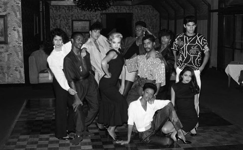 John Robert Powers Agency models posing together, Los Angeles, 1987