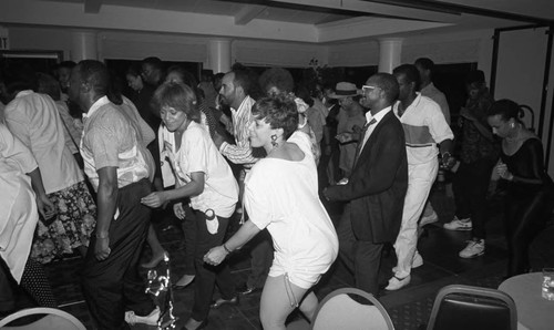 Guests dancing at the Urbanites 11th annual "Games People Play" event, Los Angeles, 1991