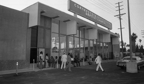 Exterior view of Cornerstone Institutional Baptist Church, Los Angeles, 1984