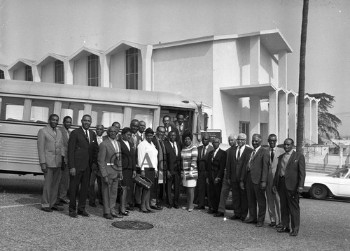 Church gets new bus, Los Angeles, 1970