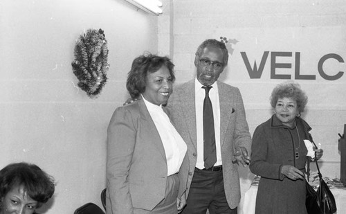 Guests talking together at a Los Angeles Urban League Head Start preschool event, Los Angeles, 1987