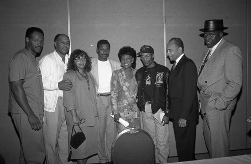 Black Women's Forum event speakers posing for a group portrait, Los Angeles, 1991