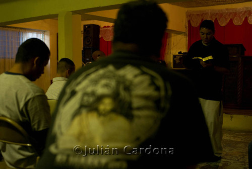 Preaching at the Rehab center, Juárez, 2008