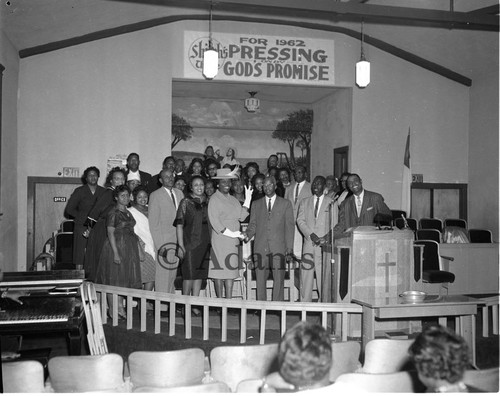 Group in a church, Los Angeles, 1962