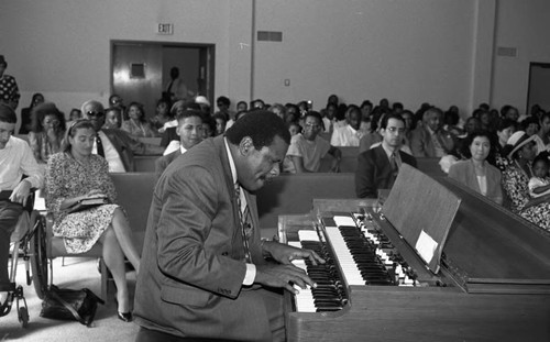 Billy Preston performing during a "Youth on Parade" event, Los Angeles, 1993