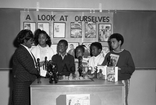 Teacher and students, Los Angeles, 1970