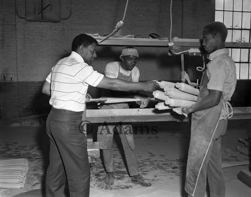 Men in workshop, Los Angeles, 1968