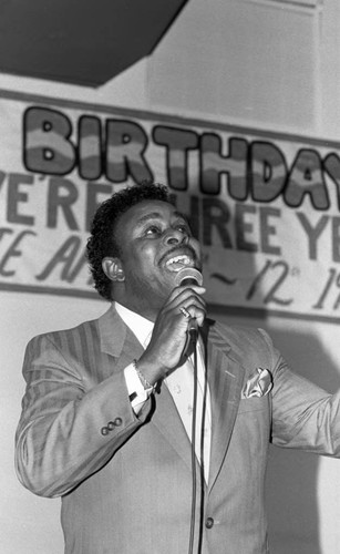 Howard McCrary singing at a Power of Love Christian Fellowship service, Los Angeles, 1987