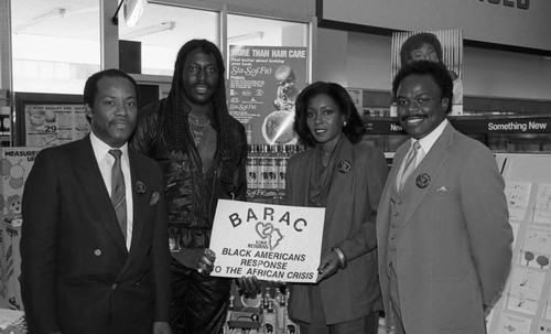 Judy Pace and others promoting a fund raising campaign for BARAC, Los Angeles, 1985