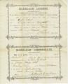 Marriage license of Caleb Gilbert and Eliza Ann Hazlett