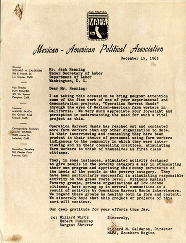 Letter from Richard M. Calderon to Jack Henning