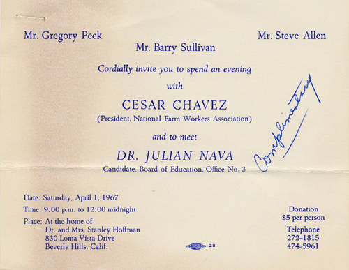 An evening with Cesar Chavez and Dr. Julian Nava