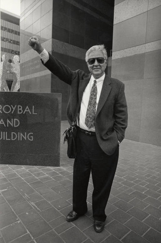 Rudy Acuña on the day he won his lawsuit against the University of California, Santa Barbara (UCSB)