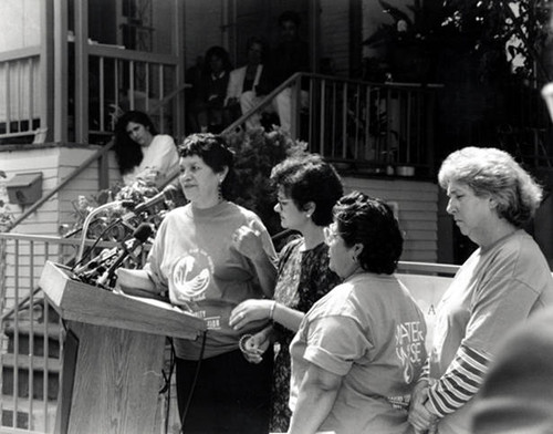 Juana Beatríz Gutiérrez and other members of the Mothers of East L.A. at a water conservation press conference