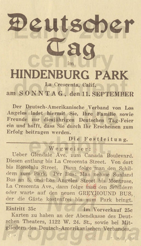 Postcard, Deutscher Tag im Hindenburg Park, 1938