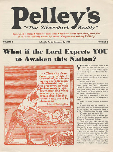 Magazine, Pelley's "The Silvershirt Weekly," vol. 1, no. 2, September 5, 1934