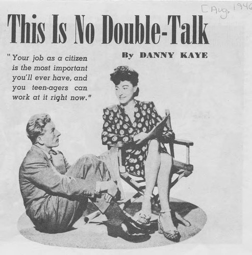 Brochure, This Is No Double-Talk, 1946