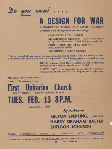 Flier, Do You Want a Design for War, 1940