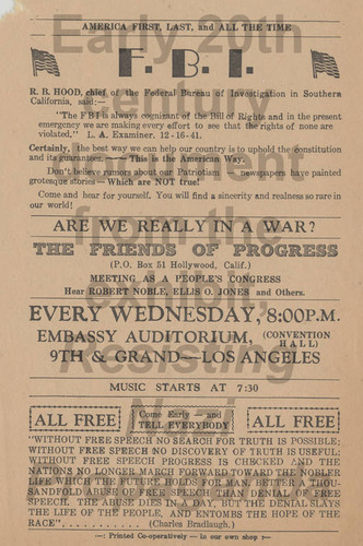 Handbill, America First, Last, and All The Time, 1940s