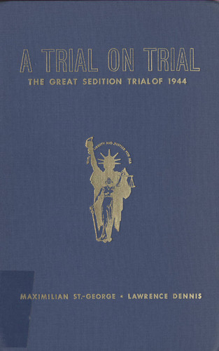 Book cover, A trial on trial: The Great Sedition Trial of 1944, 1946