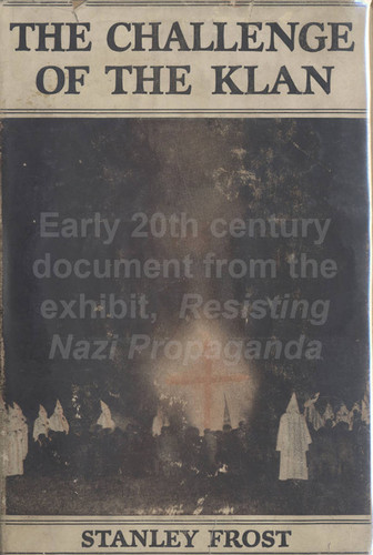 Book cover, Challenge of the klan, 1924