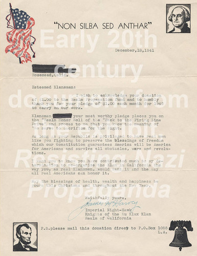 Letter, Non silba sed anthar, 1941