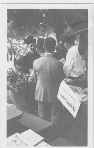 Photograph, Bishop A. Dunstan Bell at Hindenburg Park rally, 1936