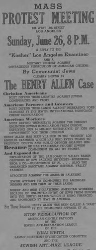 Broadside, Mass protest meeting, the Henry Allen case, 1938