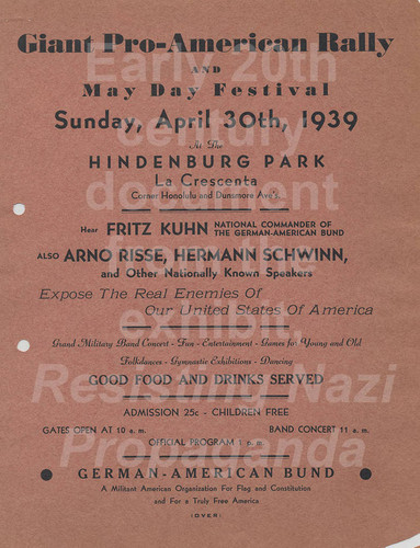 Flier, Giant Pro-American Rally, 1939