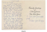 Holiday Greeting Card from Vahdah to Mr. Perott, December 8, 1958