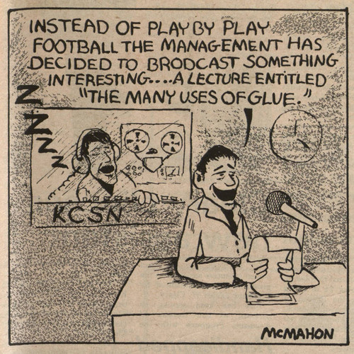 College radio cartoon from the Daily Sundial, October 19, 1977