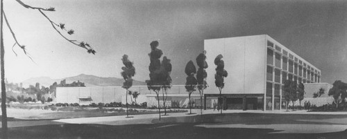 Engineering Building at San Fernando Valley State College (now CSUN), artist's rendering, ca. 1963